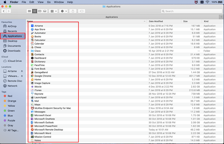 Application List